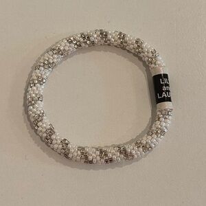 Lily and Laura White and Silver Beaded Bracelet